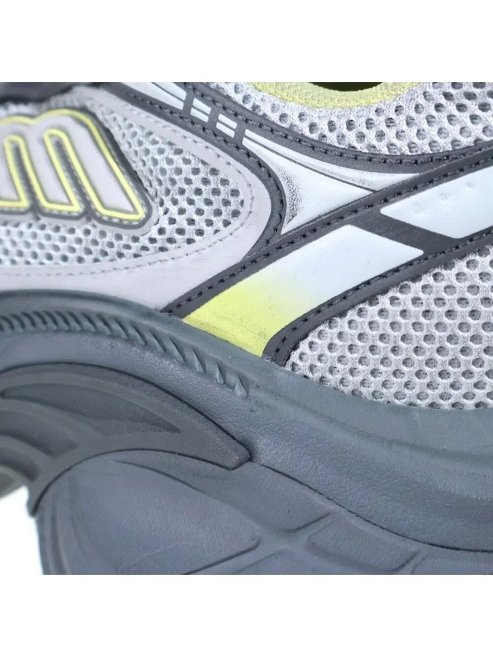 Balenciaga Sneaker Mesh Chunky Sole Low Cut Sneakers Gray Yellow - Picture 6 of 6
